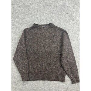 Knights Bridge Sweater Mens Large Brown Wool Crewneck Pullover Made Scotland